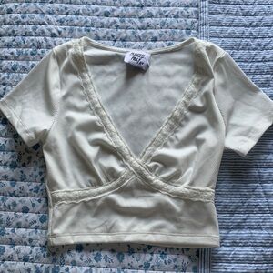 Princess Polly White Cropped Shirt